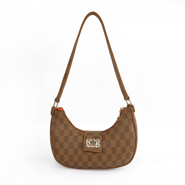 Chelsea Checkered Brown Shoulder Bag