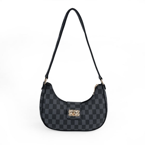 Chelsea Checkered Black Shoulder Bag